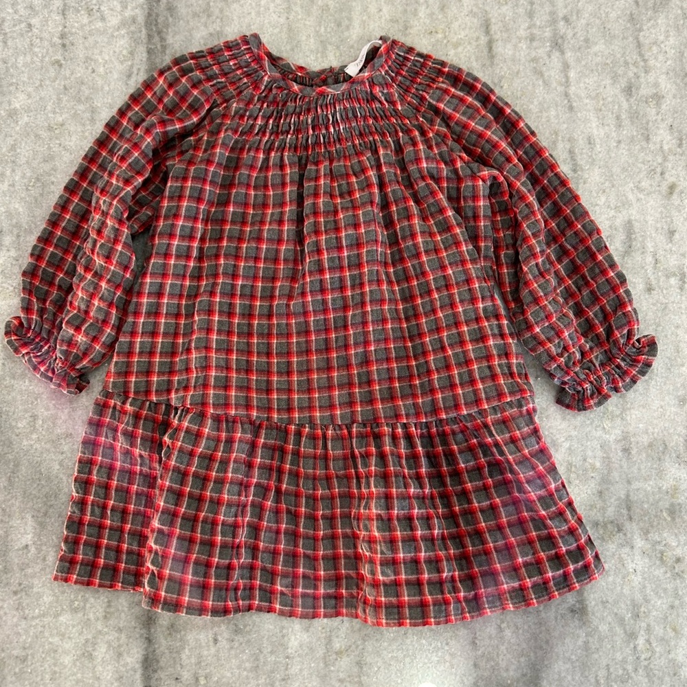 Zara Drop Waist Plaid Dress Size 2-3 Y